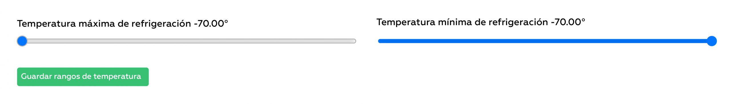 Configuración de temperaturas de una unidad refrigerada.